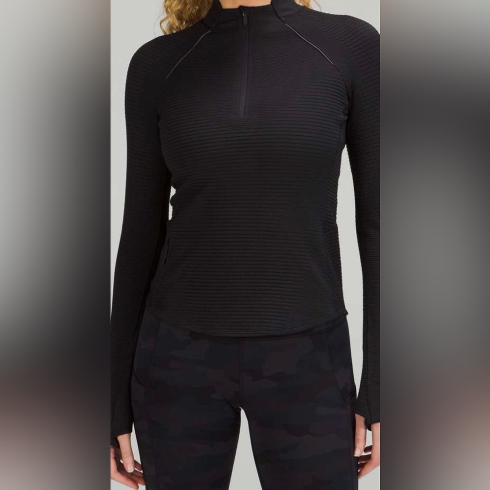 Lululemon Women’s Ventscape Half Zip Long Sleeve Black Pullover Sz. 12